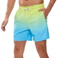 thumbnail image 1 of SHIQI-Mens Swim Shorts Fashion Gradient Swimming Trunks Quick Dry Beach Bathing Suits with Zipper Pockets Mesh Lining, 1 of 4