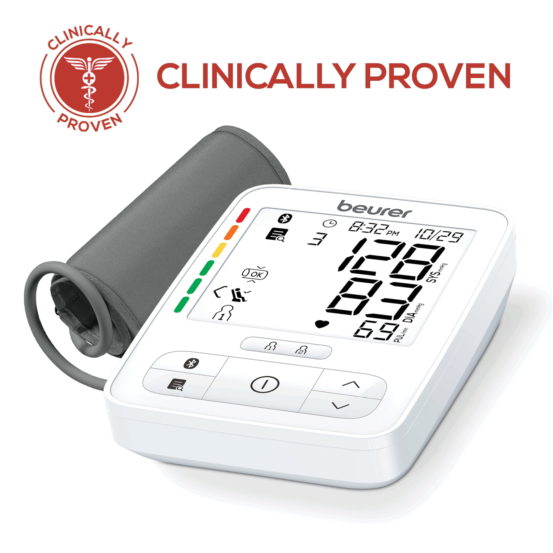 Beurer Deluxe 600 Blood Pressure Monitor with Bluetooth, FSA & HSA Eligible, Wide-Range Upper Arm Cuff, Stores 120 Readings for 2 Users