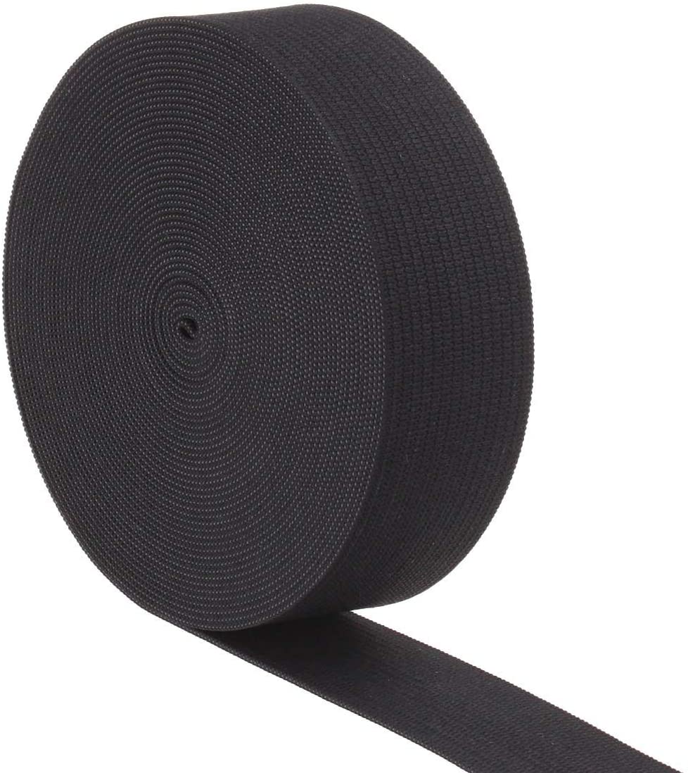 1-inch By 10 Yards Black Knit Heavy Stretch High Elasticity Elastic Band