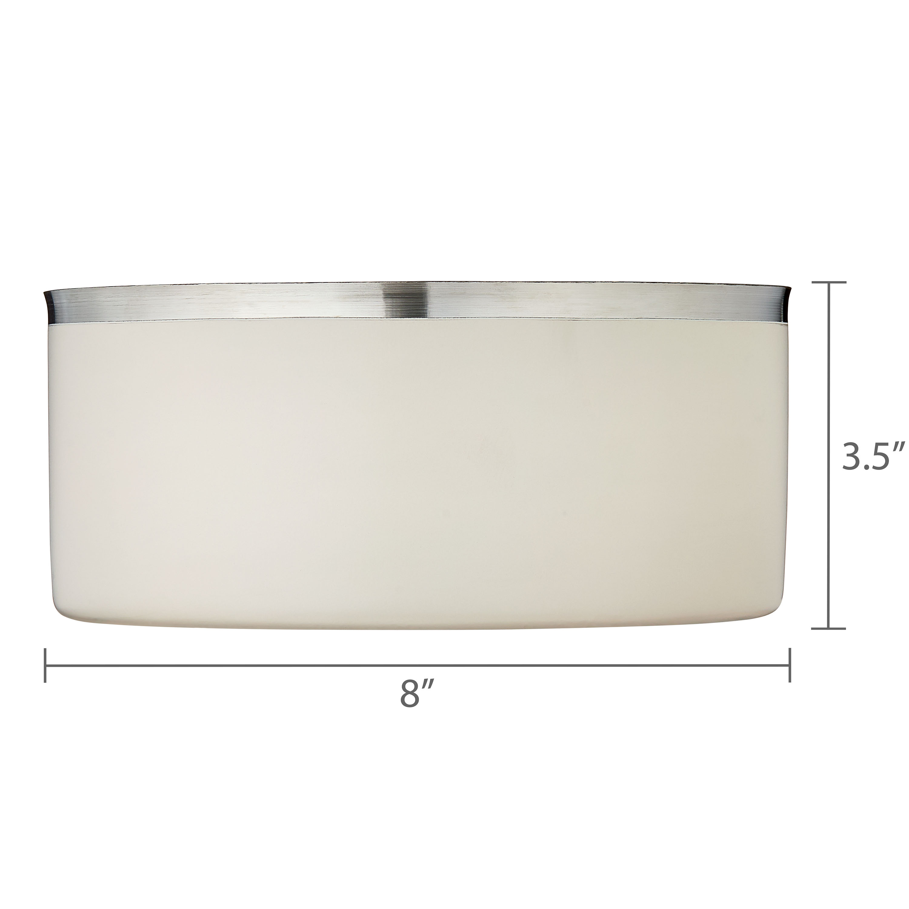 Vibrant Life Large Stainless Steel Double Wall Dog Bowl, Off-White