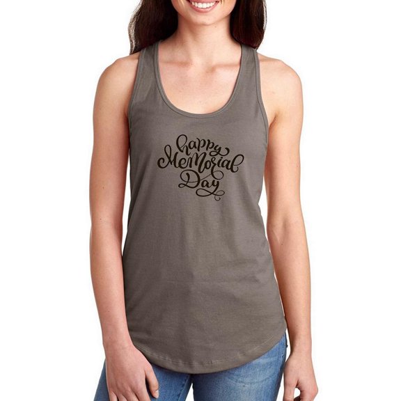 Memorial Day Italic Text Racerback Tank Women -Image by Shutterstock, Female x-Large