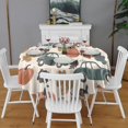 thumbnail image 2 of Trucks Pumpkins Fall Leaves Pattern Round Tablecloth 60" X 60",Wrinkle Wipeable Table Cloth for Kitchen Dining Room Picnic Patio Party, 2 of 5
