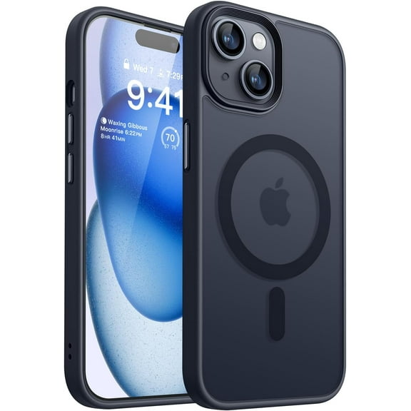 Entronix Phone Case Compatible with Magsafe for Apple iPhone 15 Plus Magnetic Case, Heavy Duty Slim Dual Layer Shockproof Magnetic Case for Apple iPhone 15 Plus, Black