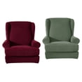 thumbnail image 3 of GUOOL 2 Pack Fauteuil Canapé Élastique Protection pour Chambre Salon Bourgogne+vert, 3 of 9