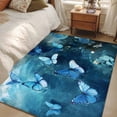 thumbnail image 5 of Rectangle Area Rug 4x6ft, Ocean Butterfly Nature Coastal Hawaii Non-Shedding Washable Area Rug, Summer Sea Wave Beach Non Slip Low-Profile Rugs for Living Room, Bedroom Dining Room, 5 of 9