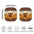 thumbnail image 3 of Binienty Sunflower Highland Cow 2 PCS Car Windshield Sun Shade Foldable Sunshade Universal Vehicle Accessories Auto Sun Heat and UV Rays Blocker Keep Your Vehicle Cool 28.5 x 25.5 inches, 3 of 6