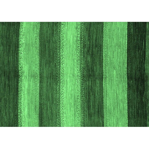 Ahgly Company Indoor Rectangle Abstract Emerald Green Modern Area Rugs, 6' x 9'