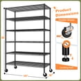 Melmine 6-Tier Wire Shelving Unit with Wheels,Adjustable Metal Storage ...