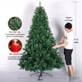 thumbnail image 4 of Artificial Christmas Trees, 7.5ft Christmas Tree Hinged Full Spruce PVC Tree with Foldable Metal Stand for Christmas, Green, LJ200, 4 of 6