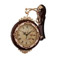 thumbnail image 4 of deevoka Double Sided Wall Clock 360 degree Rotating Farmhouse Round Quiet Decorative Clock Brown, 4 of 9