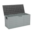 thumbnail image 6 of 75 Gallon Outdoor Garden Plastic Storage, Waterproof Storage Chest with Wheels, Deck Box Chest with Handle, Large Storage Cabinet for  Outside Furniture Cushions, Garden Tools, Grey, 6 of 9
