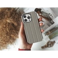 thumbnail image 2 of Striped Black and Cream Tough Phone Case – Minimalist, Vibrant Pastel Aesthetic, Cute Gift for iPhone 16 15 14 Pro Max, Samsung S25 S24 S57, 2 of 5