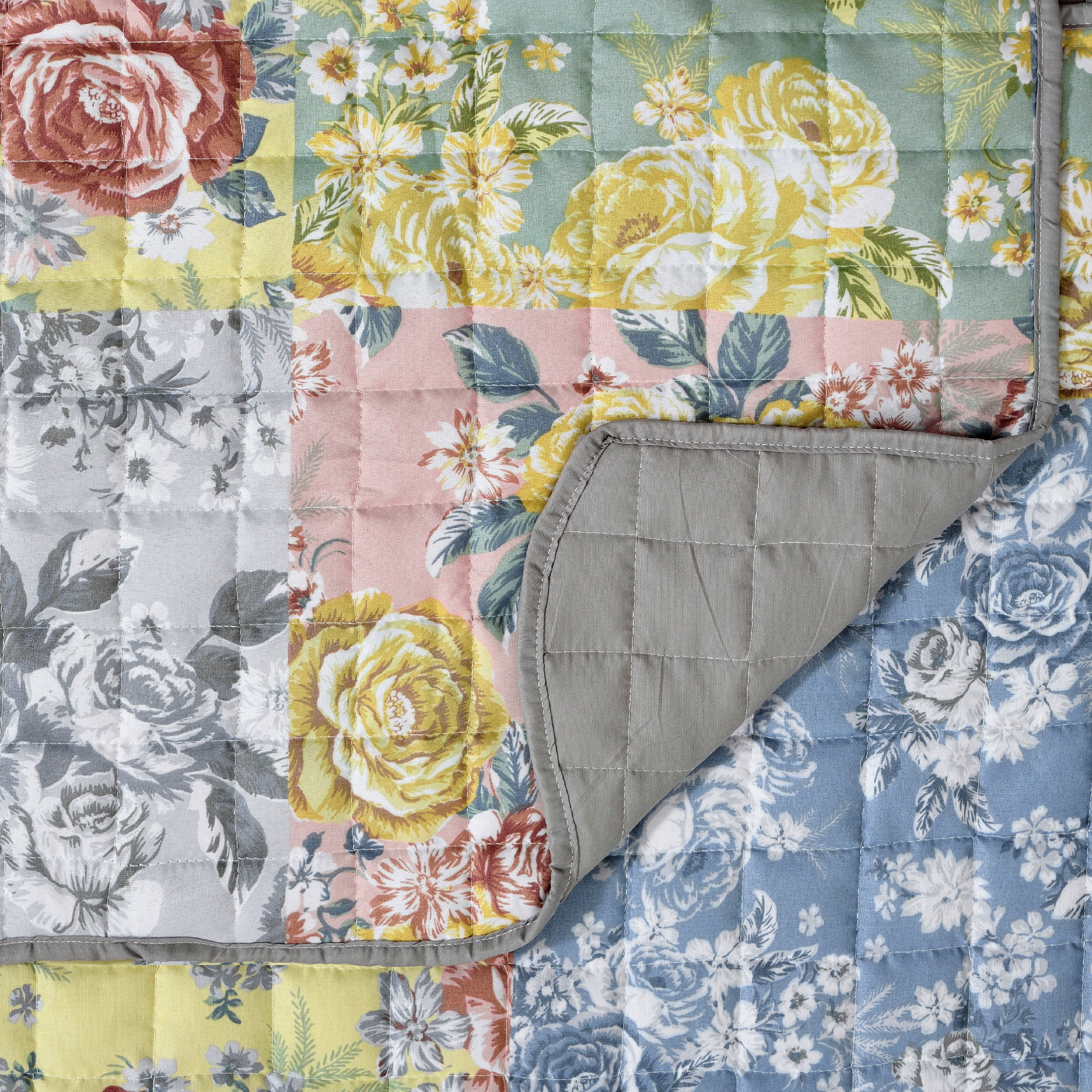 Greenland Home Fashions Emma Floral Patchwork Print Reversible Slipcover/Furniture Protector, Armchair