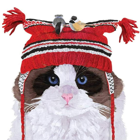Paperproducts Cocktail Napkins 20 Count Winter Cats With Knit Hats, Max