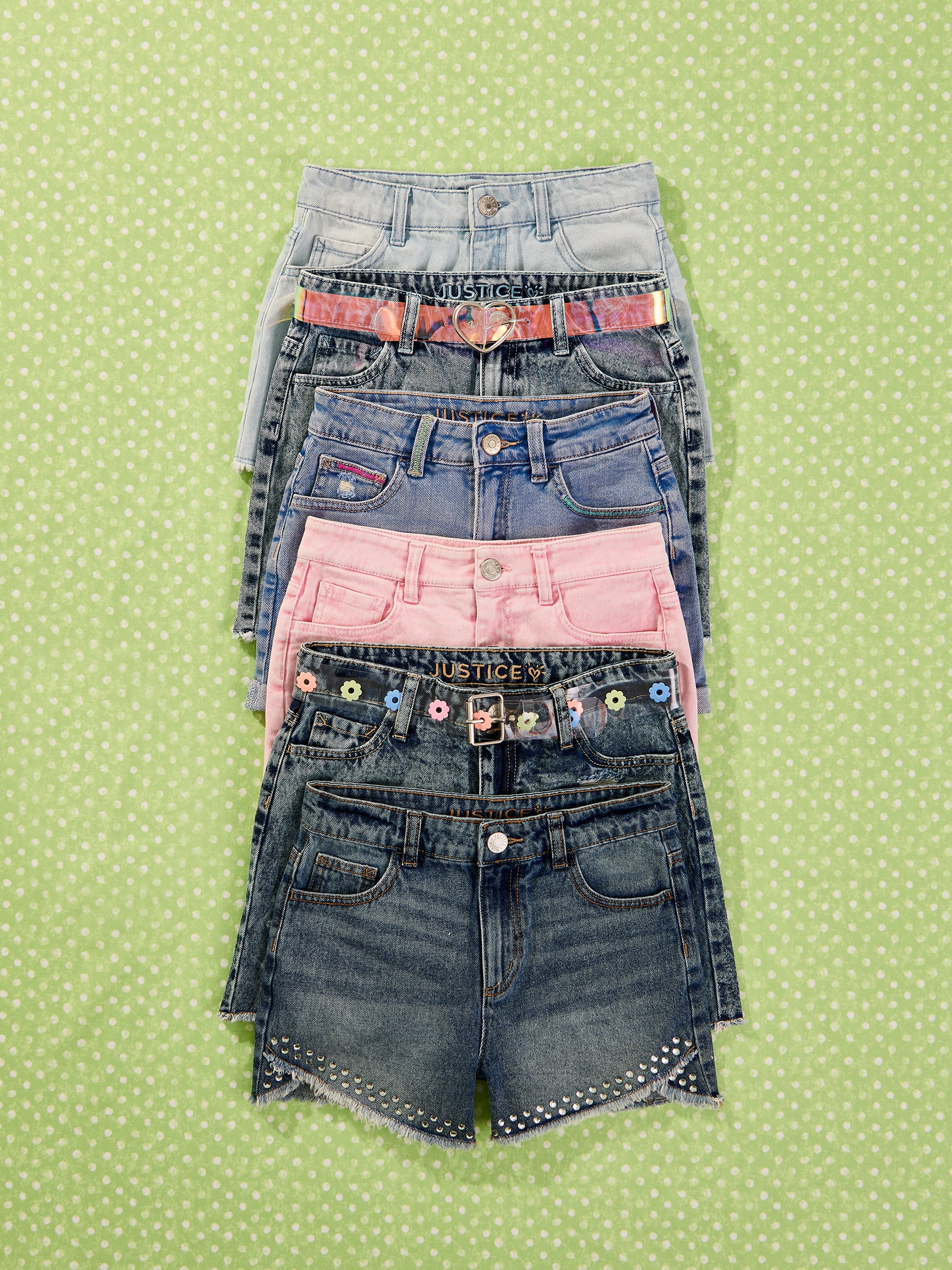 Justice Girls Longer Length Short, Sizes 6-18