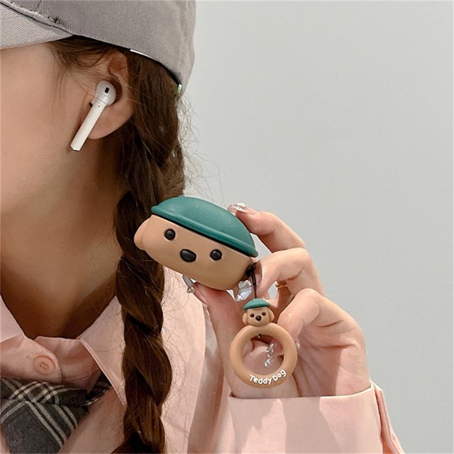 3D Cute Samsung Galaxy Buds2 Pro Case Cartoon Teddy Dog Creative Cubone Cute Eggplant Samsung Galaxy Buds2 Soft Case Shockproof Case Protective Cover Samsung Buds Pro / Buds Live Cover Solid Color Sof