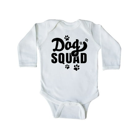 

Inktastic Dog Squad with Paw prints Gift Baby Boy or Baby Girl Long Sleeve Bodysuit