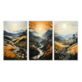 thumbnail image 2 of Designart "Countryside Misty Morning Collage III" Landscape & Nature Wall Art Set Of 3 - Yellow Countryside Gallery Set For Office Decor, 2 of 7