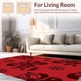thumbnail image 2 of ODIKA 6'x9' Machine Washable Non-Slip Area Rug, Floral Blossom Arrangement High Traffic Rug with Pad, Red, 486235, 2 of 8