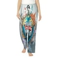 thumbnail image 2 of Kdxio Women's Comfy Stretch Travel Around The WorldPrint Drawstring Pajama Pants-Large, 2 of 9