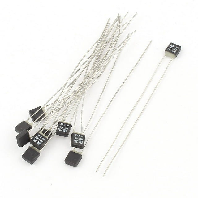 Unique Bargains 10Pcs New RH 130C Double Lead Temperature Control Fusing Thermal Fuse 250V 2A