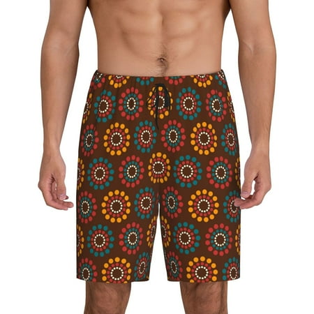 Kdxio 60s and 70s Aesthetic1 Print Mens Sleep Shorts Bottoms Soft Comfy Pajama Wear Pants with Drawstring Pockets