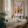thumbnail image 4 of Turkish Courtyard - Illustration Architecture Tropical Minimalist Art Deco Pastel Mediterranean Surrealism Unframed Wall Art Print 16 x 20 inches, 4 of 13