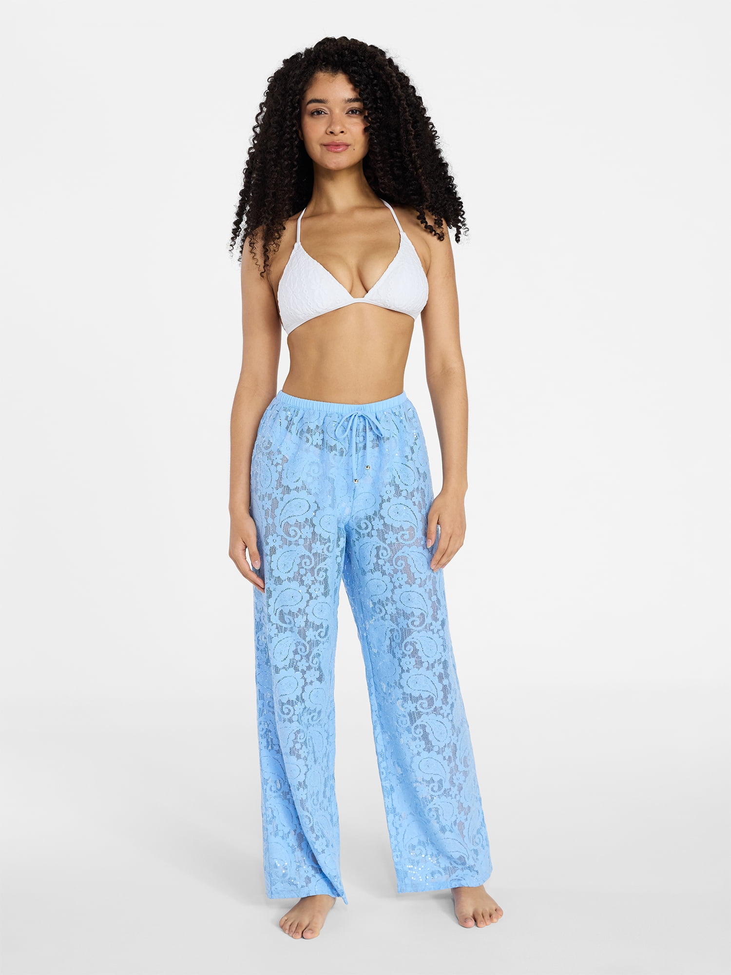 No Boundaries Lace Pants Swim Coverup, Women’s XXS-XXL