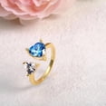 thumbnail image 3 of Heart-Cut Lab-Created Swiss Blue Topaz and Moissanite Engagement Ring for Women in 925 Sterling Silver – Elegant Bridal Jewelry, 3 of 6