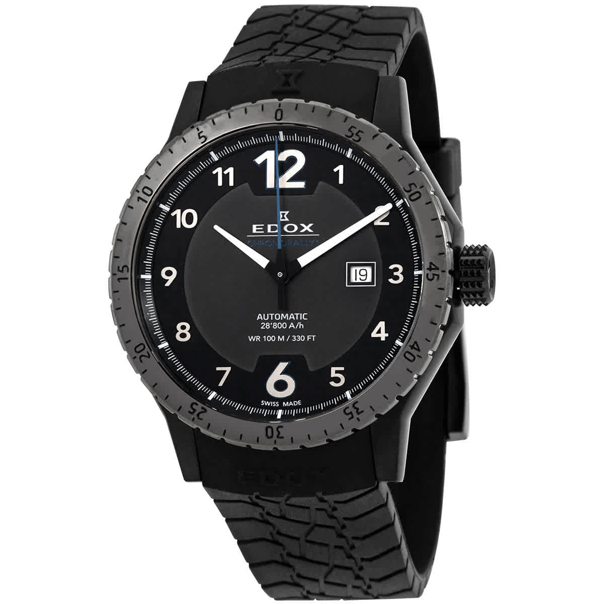Edox Chronorally 1 Automatic Black Dial Men's Watch 80094