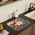 thumbnail image 5 of Yayeee Drying Mat for Kitchen Counter Dishes Microfiber Coffee Decorative Pad, White Christmas Leaves, 5 of 9