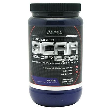 Ultimate Nutrition Flavored BCAA 12,000 Powder - Amino Acid Supplement for Muscle Building and Recovery, Grape, 60