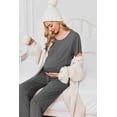 thumbnail image 6 of EKOUAER Women's Maternity Nursing Pajamas Sets Short Sleeve Postpartum Pregnancy Pajama for Hospital Breastfeeding PJS with Pants, 6 of 7