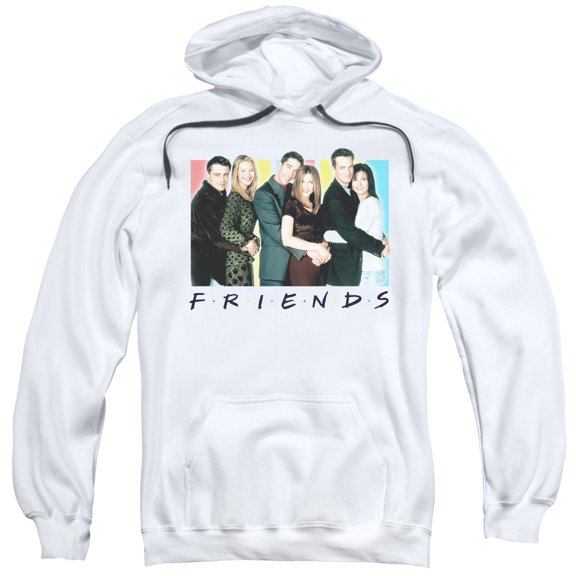 Friends Cast Logo Adult Pullover Hoodie Sweatshirt White