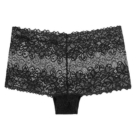HYSYSB Womens Underwear boxer Shorts for Women seamless Underwear for Women cotton Panties for Women lace Boyshort Panties Low Rise Underwear Underpants Lingerie panties for Women Black XL
