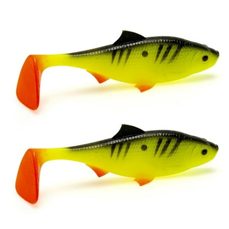 2Pcs 13.5CM/28G Soft Fishing Lure T-shape Paddle Tail Realistic 3D Eyes PVC Artificial Lure Swimbait Freshwater Saltwater Bass Trout Fishing Accessories