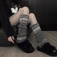 thumbnail image 7 of Womens Leg Socks Stripe Star Retro Knit Y2k Leg Warmers Vintage High Knee Warmer Socks 80s Outfit for Women, 7 of 7