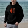 thumbnail image 2 of Chandail à Capuchon à Manches Longues pour Femmes avec Design Graphique de Basketball Surface Orange & Noir Poche avant Dégradée, 2 of 7
