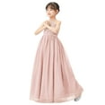 thumbnail image 3 of Ekidsbridal Halter Lace Criss-Cross Back Flower Girl Dress Formal Photoshoot Junior Pageant Ballroom Dance Gown L248 12, 3 of 6