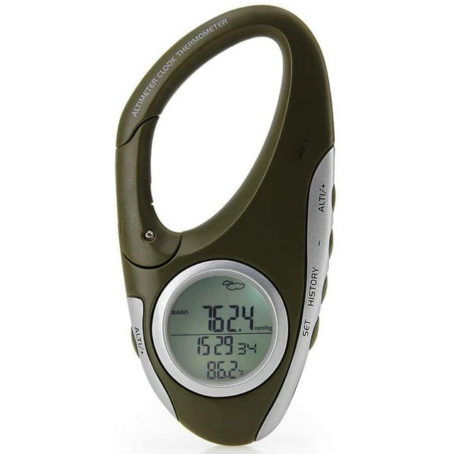 facefd Mini Baromètre Multifonction Altimètre Numérique pour Pêche Randonnée Camping Hygromètre Numérique Prévisions Météorologiques
