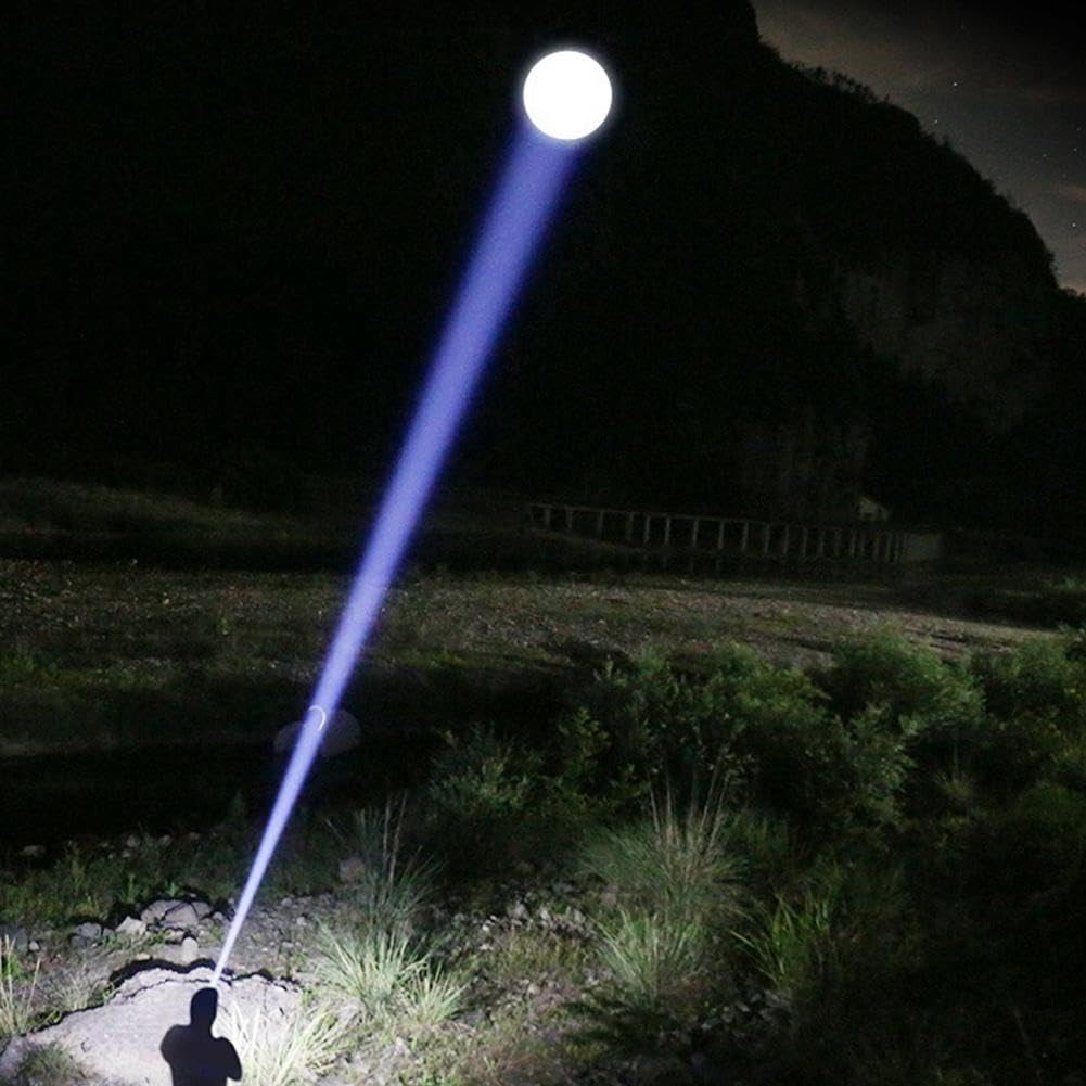 2-in-1 Strong Flashlight , LED Rechargeable Flashlights, IPX7 Waterproof Flashlights, 2-in-1 High Lumens, Power Bank and Digital Display, Suitable Outdoor Camping