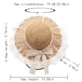 thumbnail image 2 of Summer Children's Sun Protection Straw Hat, Bow Large Eaves Hat, Portable Girls Sun Hat, Pink, 2 of 8
