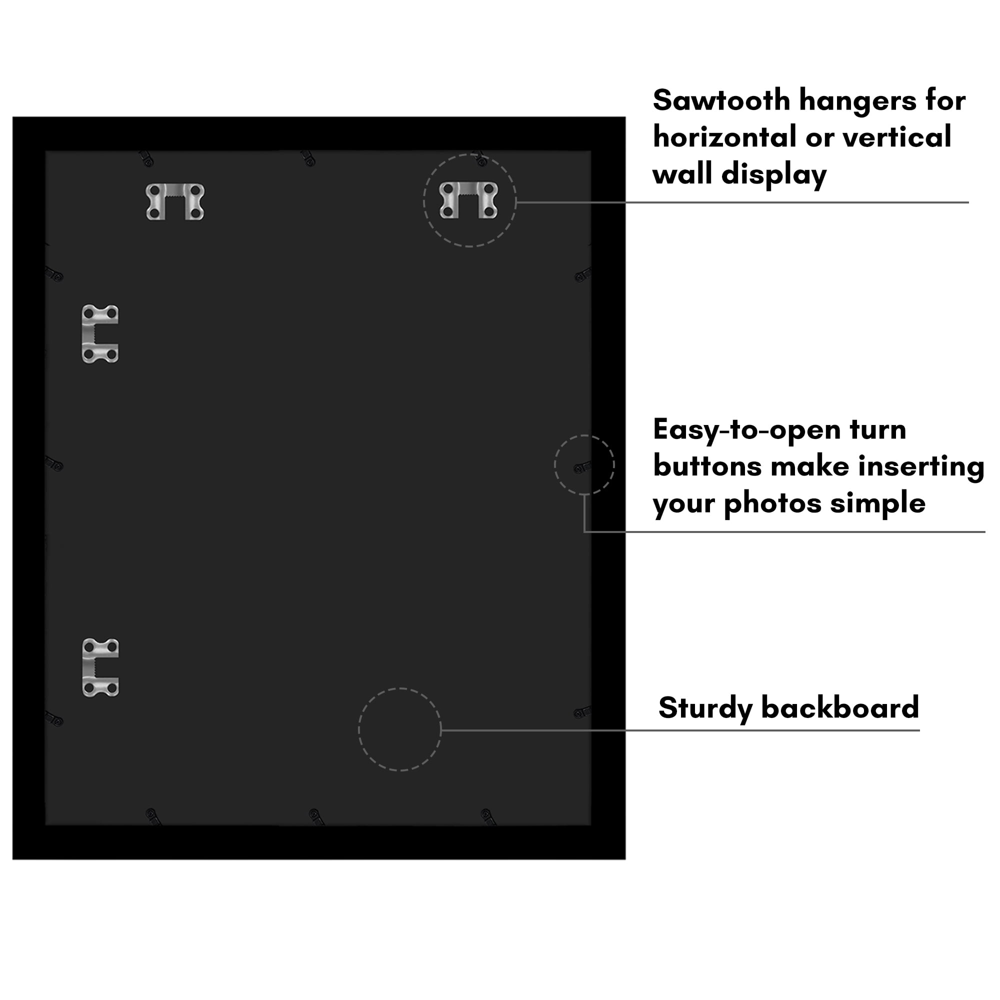 Americanflat 17x21 Picture Frame with Polished Plexiglass Wide Photo Frames Made Vertical Horizontal - Black