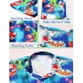 thumbnail image 7 of LA LEELA Men's Hawaiian Christmas Tree Shirts Short Sleeve Button Down Shirt Mens Hawaii Shirts Beach Shirts for Men Funny 5XL Santa Reindeer, Blue, 7 of 7