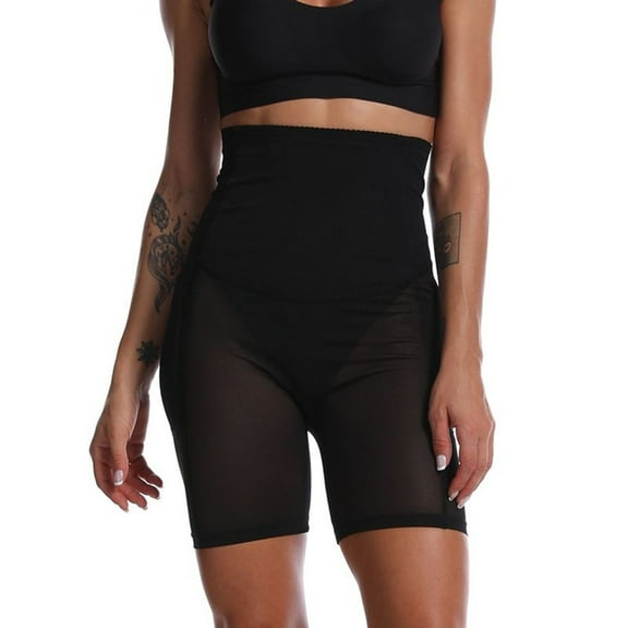 SWSMCLT Women's High Waisted Shaper Firm Shapewear Shapewear Underwear Butt Lifting Boyshort Slimming Mid Thigh Tight Black 16