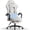 White, variant on HLDIRECT Ergonomic Fabric Gaming Chair with Footrest and Massage Lumbar Support, Gamer Chair with 330lb Capacity, Video Game Chair for Adults, Black