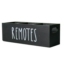 Wooden Remote Control Holder with 3 Compartments Elegant TV Remote Organizer Caddy for Table Nightstand and Desk Storage Solution for Media Supplies