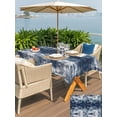 thumbnail image 5 of Outdoor Tablecloth with Umbrella Hole for Patio/Picnic/Party/Camping, Navy Blue Waterproof Table Cloth Rectangle Table Cover Washable, Vintage Abstract Minimalist Tie-dye Art (60"x 120"), 5 of 9