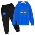 thumbnail image 4 of Conjunto de 2 piezas de sudadera con capucha y pantalones de jogging para niños de la NASA, moda informal para primavera y otoño, chándales de 3 a 12 años, conjuntos de tendencia para niños y niñas, r, 4 of 5