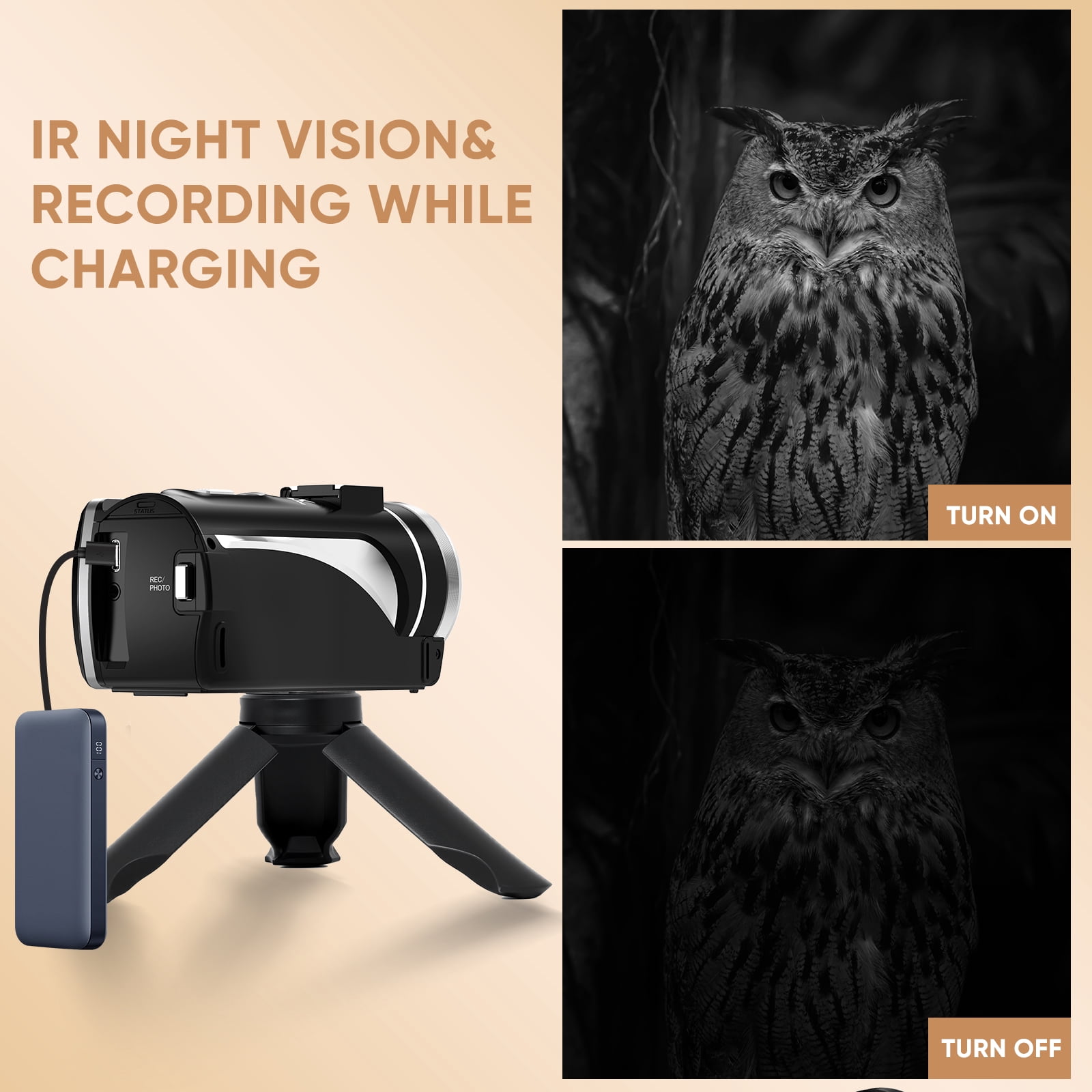 ORDRO 4K 30FPS Video Camera 64MP Camcorder with IR Night Vision 18X Digital Zoom for Vlog Youtube
